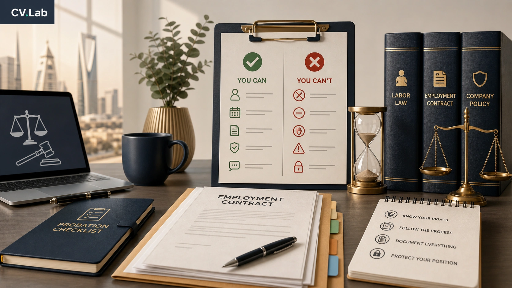 Visual comparison of probation do’s and don’ts under Saudi probation period rules for expat employees