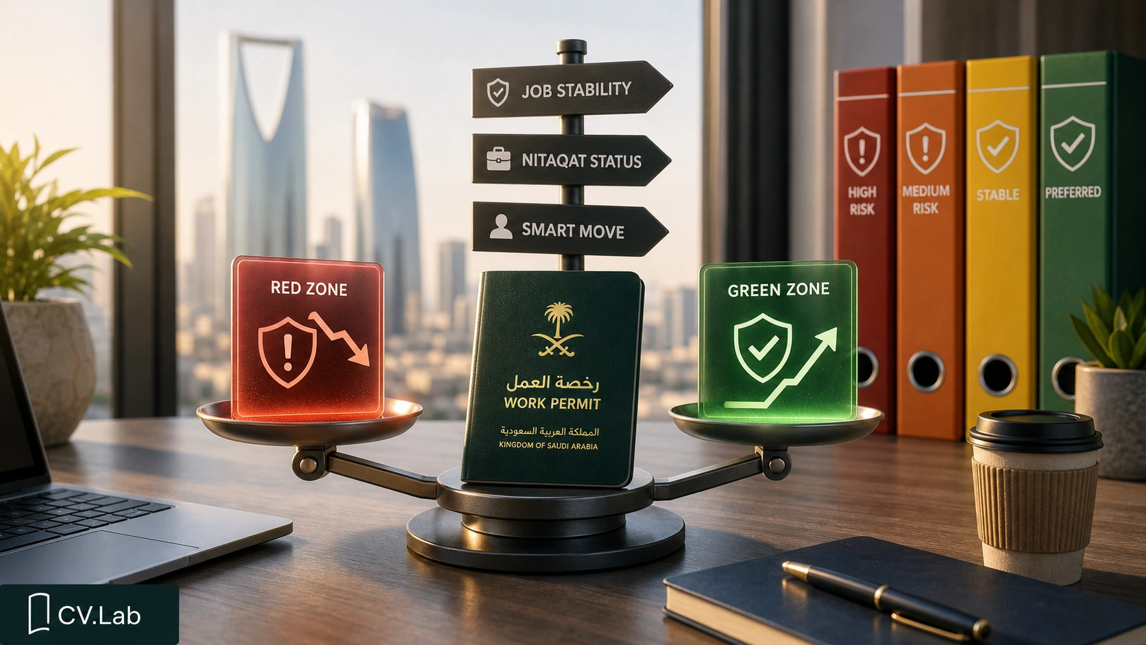 Nitaqat explained through color status comparison showing expat job stability and transfer risk